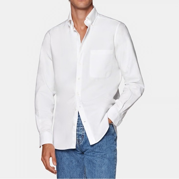 Suitsupply Men's Classic White Shirt - Slim Fit - Egyptian Cotton - Picture 1 of 7